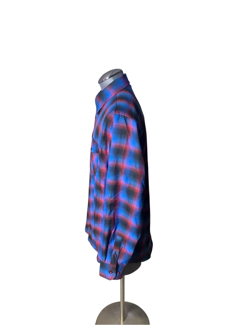 DIXXON | The JASON Flannel | Friday the 13th Blue and Red Plaid Button-Up Shirt - Picture 5 of 7